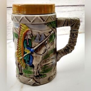 Native American Vintage Pottery Mug Stein Kitchen Home